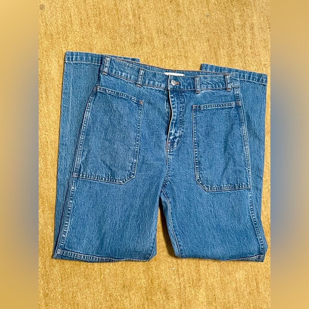 Madewell 90s Straight Jeans: cargo, high rise, square pockets, true blue